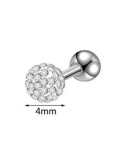 Crystal Ball Earrings Surgical Steel Ear Plugs Eyebrow Piercings Women's Ear Studs Cartilage Tragus Helix Piercing Lip