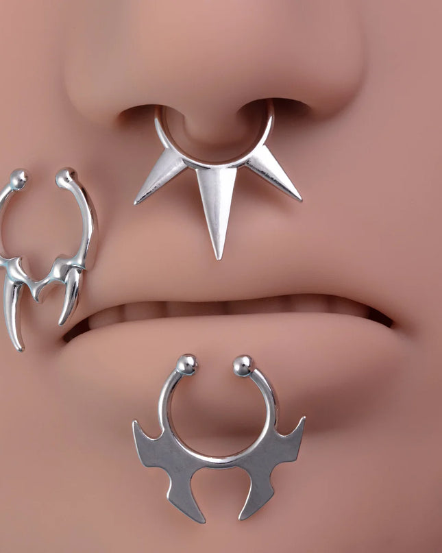 1-3pcs Fake Clip on Nose Rings Hoop Septum Non Piercing Nose Cuff Stainless Steel Horseshoe Punk for Men Women Body Jewelry