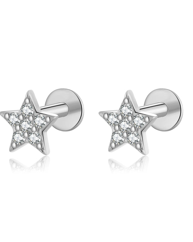 ANDYWEN 925 Sterling Silver 6mm Proud Milky Way  Queen Flash Baby Angel Piercing Screw Pendientes Stud Earring Women Clips Jewel