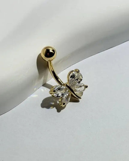 Steel Belly Button Ring Cute Devil Heart Cubic Zirconia Inlaid Hypoallergenic Navel Ring for Teen Girls Daily Use