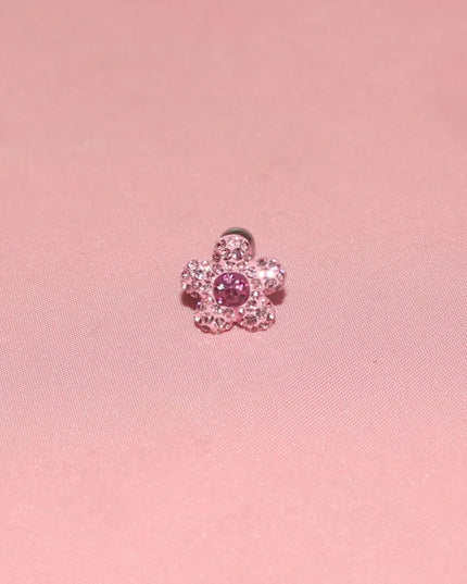 1PC Crystal Flower Helix Piercing Earring Stainless Steel Ear Piercing Conch Flat Piercing Cartilage Ear Stud Body Piercing