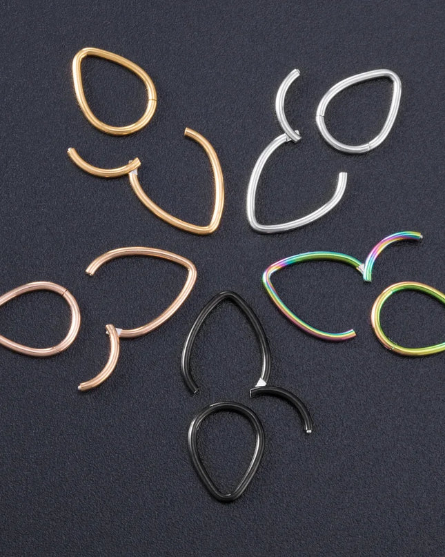Drip nose Ring Fashion stainless steel closed ring Hinge nasal septum ear bone multi-purpose ring piercing jewelry