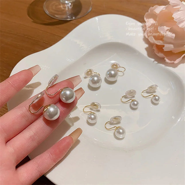 Pearl Ear Clip Fashion Without Ear Hole Earings Simple Ear Cuff Fake Piercing Fashion Jewelry Sweet Earings For Women