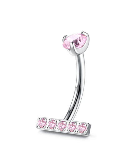 G23 Titanium Belly Button Ring for Women Cubic Zirconia Opal 14G Gold Plated Belly Ring Hypoallergenic for New Piercing With Box