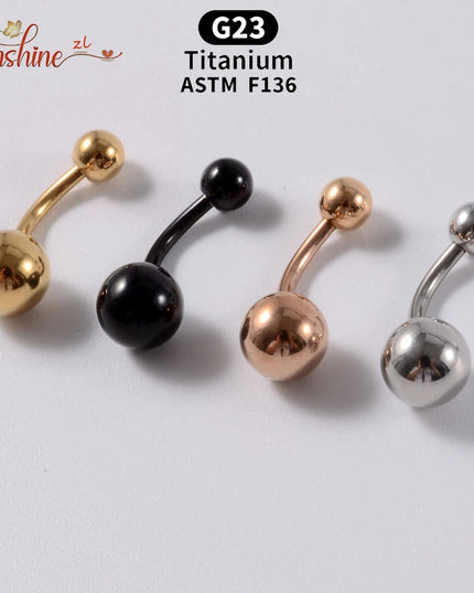 G23 Titanium 14G Belly Button Rings Zircon Highly Polishing Threaded Eyebrow Nails ASTM F136 Body 1pcs Wholesale Belly Button