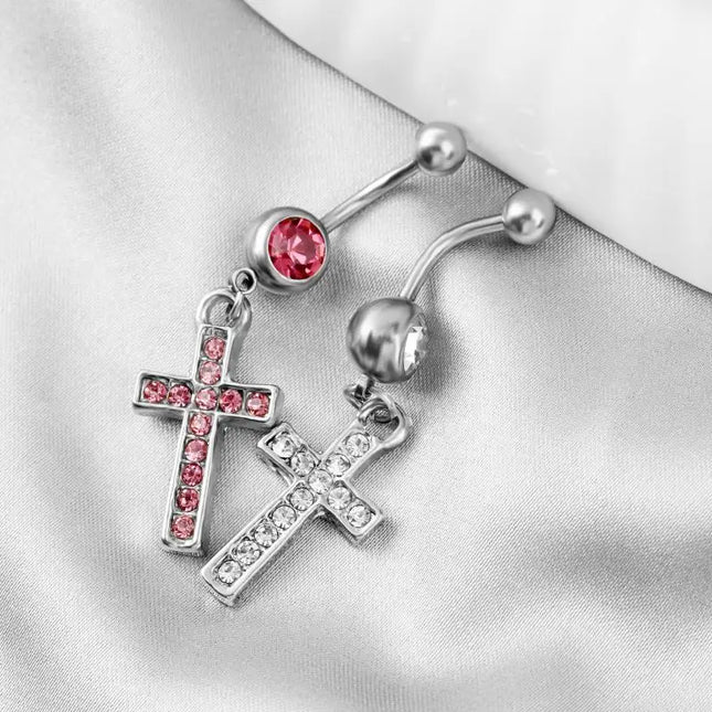 Sexy Cross Belly Navel Piercing Stainless Steel Fashion Belly Ring For Women Body Jewelry