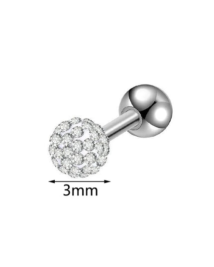 Crystal Ball Earrings Surgical Steel Ear Plugs Eyebrow Piercings Women's Ear Studs Cartilage Tragus Helix Piercing Lip