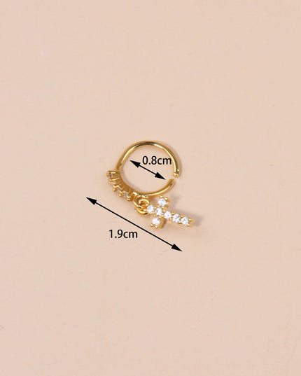Nose Rings Hoop for Women Men Body Piercing Jewelry Cartilage Earring Nose Dangling CZ Cross Crown Starfish Dangle Nose Ring