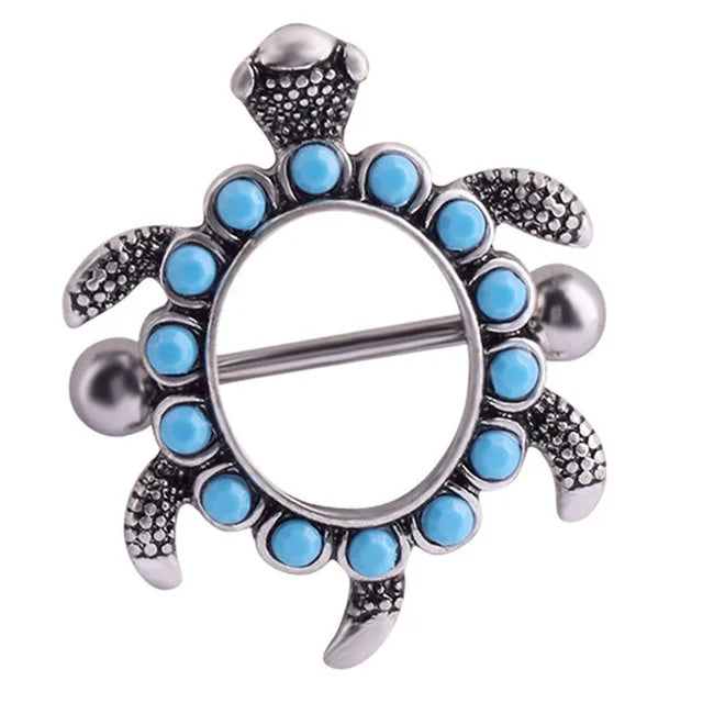 Straight Rod Snake Wing Nipple rings Breast Ring Heart Shaped Adjustable Nipple Piercing Human Jewelry