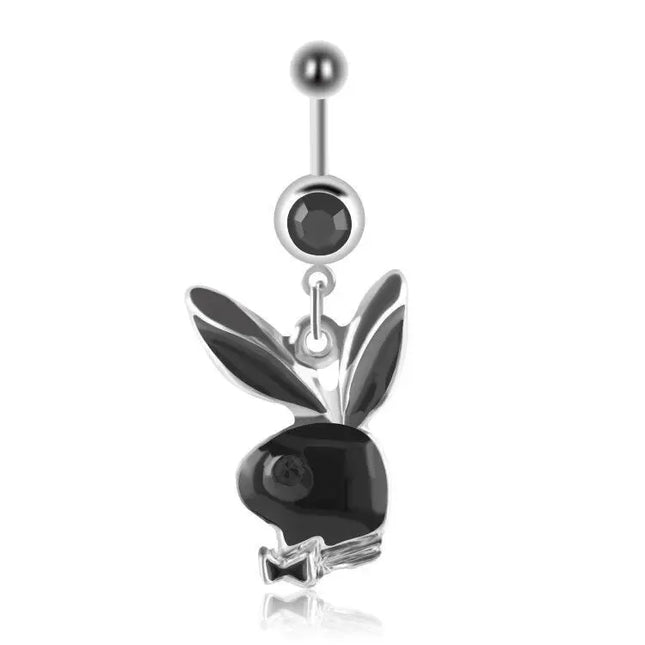1pc Belly Button Rings Bunny Navel rings  Rabbit Belly Rings for Women Gem stone Pink Blue Bunny Fake Belly Piercing Rin