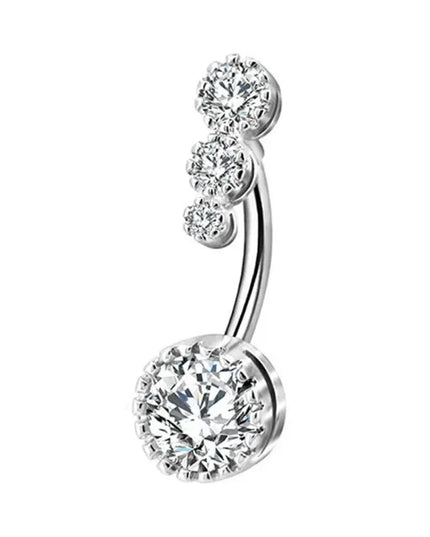 Dainsty Dangled Belly Button Rings Surgical Steel 14G Bar Navel Piercing Ring Crystal CZ Bee Flower Heart Belly Ring Ear Jewelry