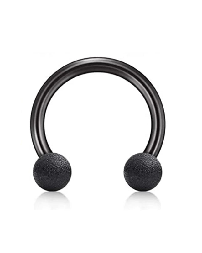 WKOUD Septum Rings Hoop Nose Ring Horseshoe Stainless Steel Cartilage Earrings Hoop Helix Tragus Septum Piercing Jewerly Black