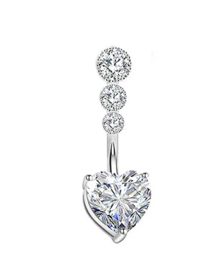 Dainsty Dangled Belly Button Rings Surgical Steel 14G Bar Navel Piercing Ring Crystal CZ Bee Flower Heart Belly Ring Ear Jewelry