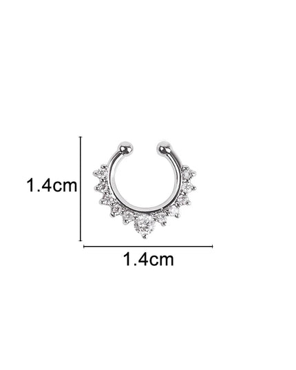 1 PC Fake Piering Nose Ring for Women Clip Septum Rock Hip Hoop punk Crystal Body Jewelry Fake Perforation Nose Studs