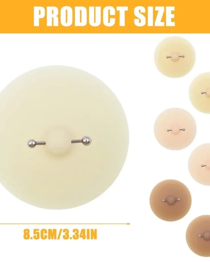 Women Nipple Cover with Faux Piercing Lingerie Breast Pasties Adhesive Chest Pad