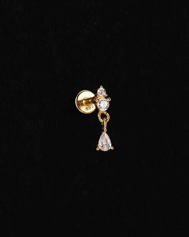 AIDE Heart Round Ball Flat Helix Piercing Earring 925 Sterling Silver Ear Studs Geometric Zircon Exquisite Trinket Studs Aretes