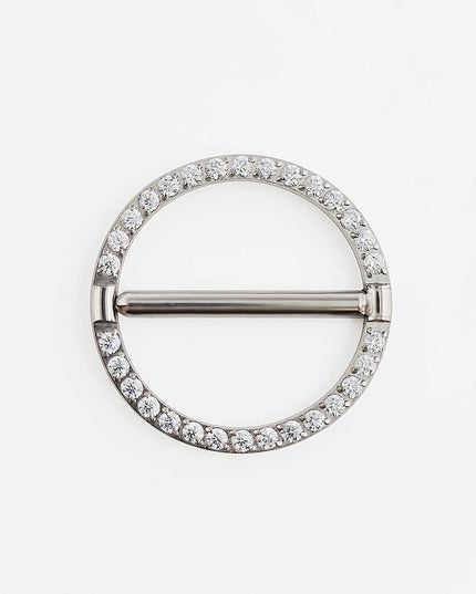 F136 Titanium Nipple Piercing Jewelry 14G Zircon Nasal Septum Ring Clicker ZC Round Nipple Ring Women and Men Girls Body Jewelry