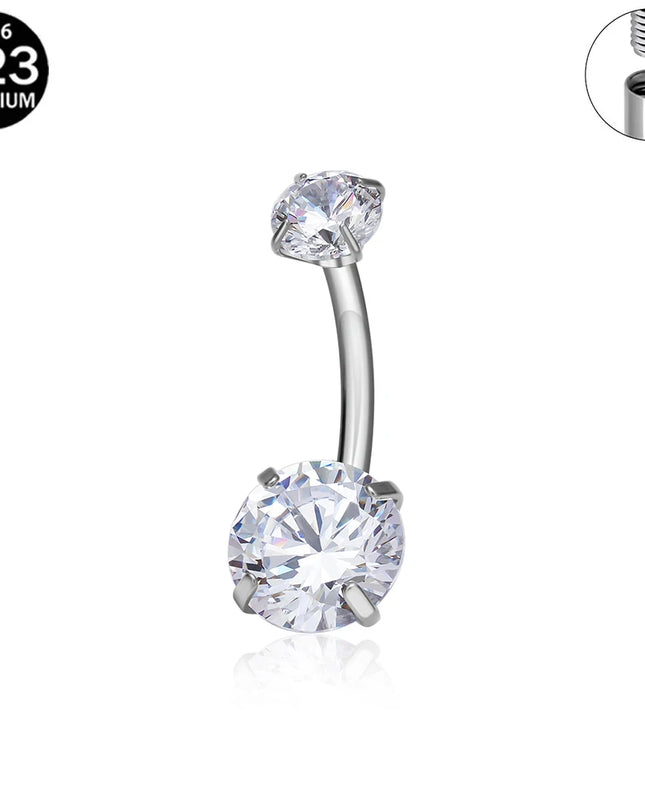 F136 G23 Titanium Belly Button Rings Hypoallergenic Internal Thread Butterfly Cloud Heart with Crystals Body Piercing Jewelry