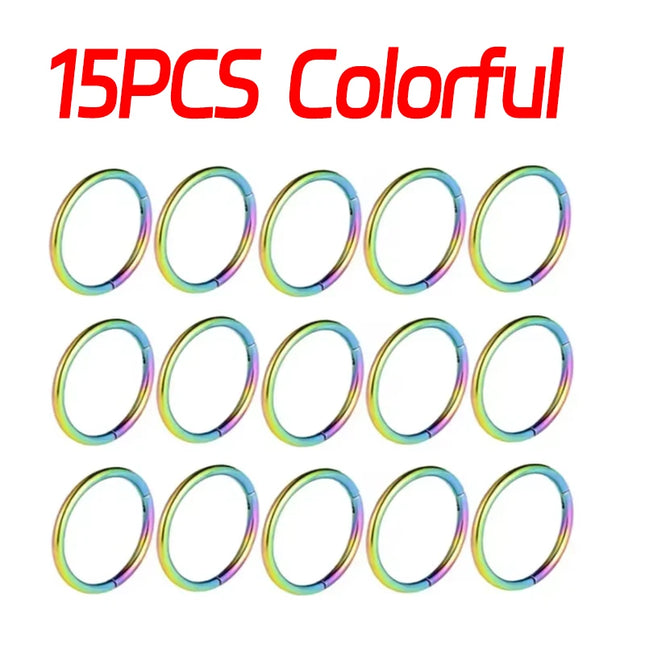 Nose Rings Septum Piercing Clicker Nose Hoops Piercings Titanium Hinged Segment Rings Helix Piercing Unisex Body Jewelry Earring