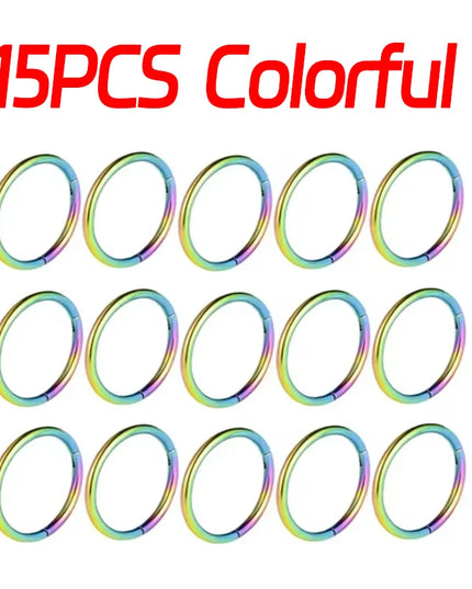 Nose Rings Septum Piercing Clicker Nose Hoops Piercings Titanium Hinged Segment Rings Helix Piercing Unisex Body Jewelry Earring