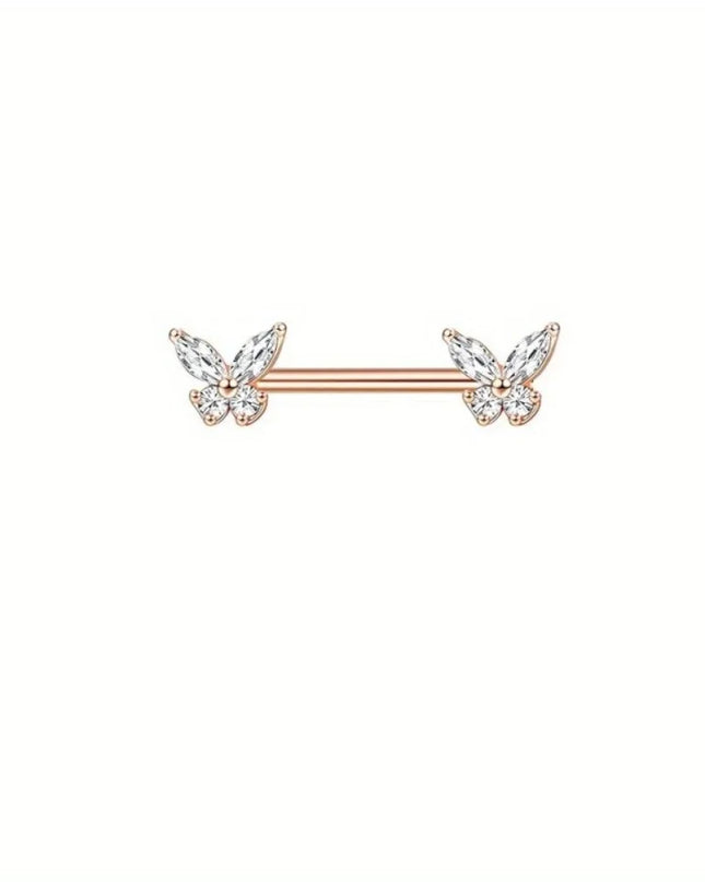 BESTEEL Belly Button Rings Stainless Steel Nipple Rings 14G Navel Barbell Belly Piercing Nipple Piercing Jewelry for Women