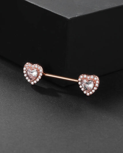 1PC Surgical Steel CZ Nipple Rings Piercing 14G Paved Zircon Heart Nipple Shield Rings Sexy Nipple Mamilo Piercing Women Jewelry