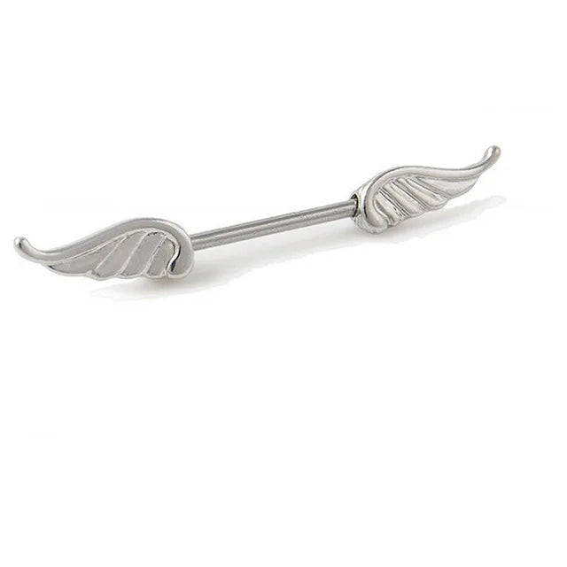 Straight Rod Snake Wing Nipple rings Breast Ring Heart Shaped Adjustable Nipple Piercing Human Jewelry