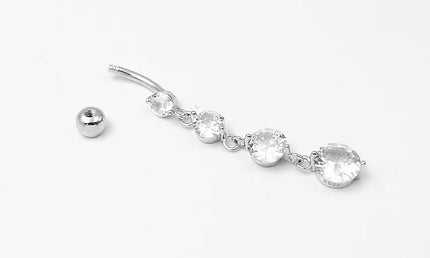 925 sterling silver Dangle Belly Button Rings for Women Fashion CZ Belly Ring Dangling navel piercing jewelry