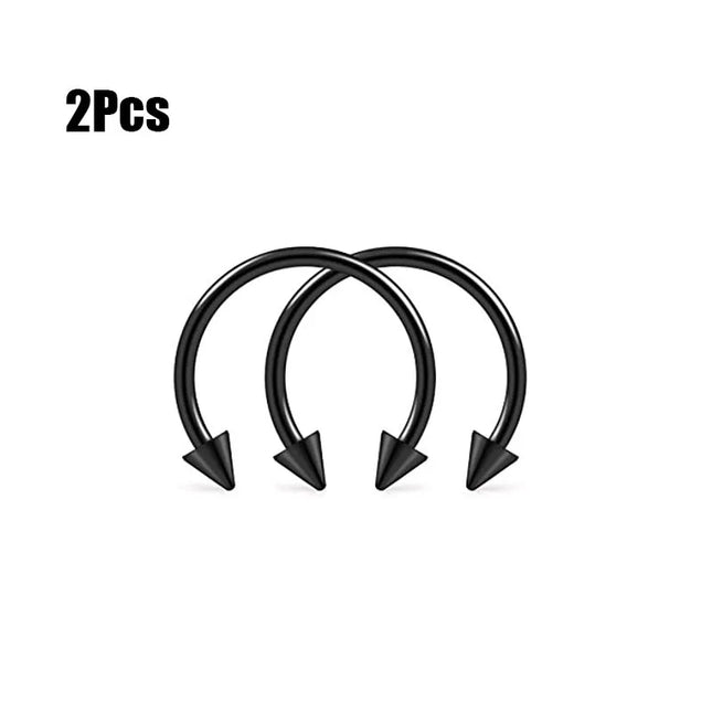 Punk C Shape Steel Nose Ring Horseshoe Lip Ring puncture Hook Clip Earrings Septum  No Allergic Body Piercing Jewelry Nose Rings
