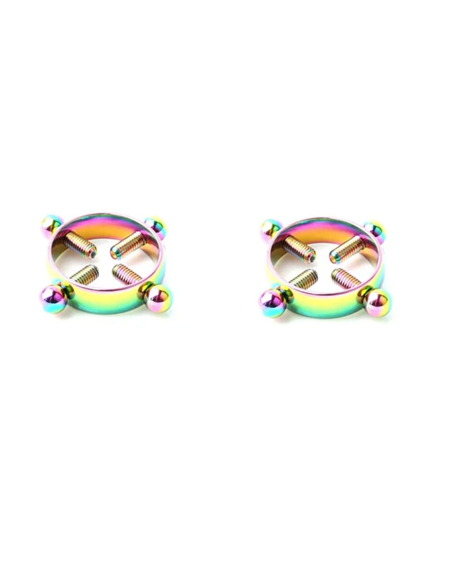 1Pair Fashion Stainless Steel Adjustable Nipple Ring For Women, Various Colors Clip On Nipple Rings Fake Nipple Piercing Jewelry