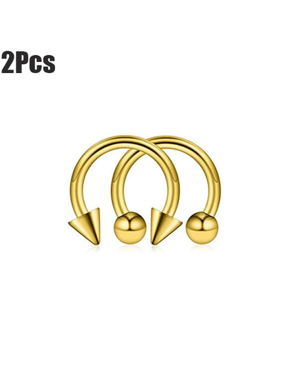 Punk C Shape Steel Nose Ring Horseshoe Lip Ring puncture Hook Clip Earrings Septum  No Allergic Body Piercing Jewelry Nose Rings