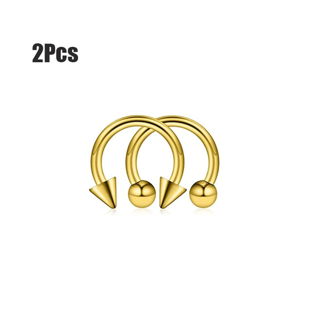 Punk C Shape Steel Nose Ring Horseshoe Lip Ring puncture Hook Clip Earrings Septum  No Allergic Body Piercing Jewelry Nose Rings