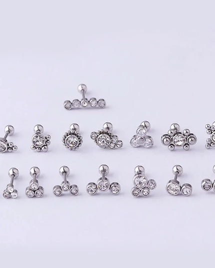 1PC 20g Internally Threaded G23 Titanium & Steel Bar Opal Ear Piercing Jewelry Helix Tragus Cartilage Earrings Nose Stud