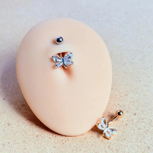 Belly Button Ring Trendy Dragonfly Butterfly Shape Sexy Comfort Fit Navel Piercing Jewelry for Girls Pool Party Beach Trip