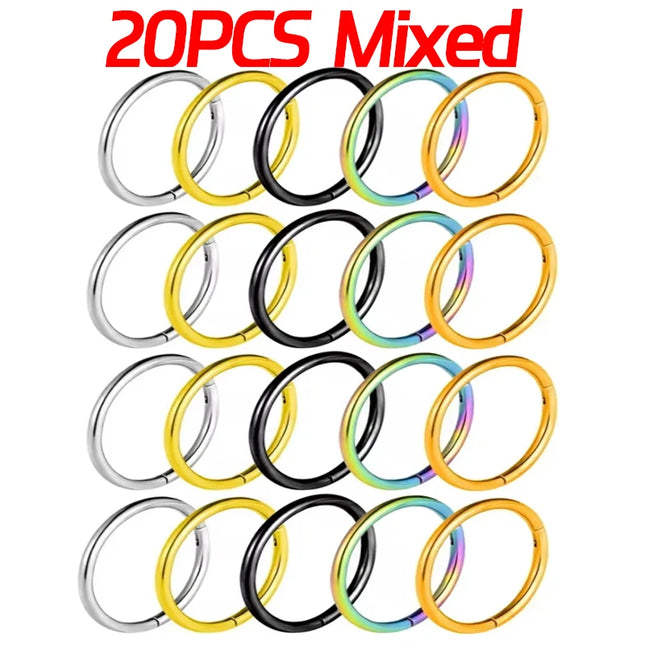 Nose Rings Septum Piercing Clicker Nose Hoops Piercings Titanium Hinged Segment Rings Helix Piercing Unisex Body Jewelry Earring
