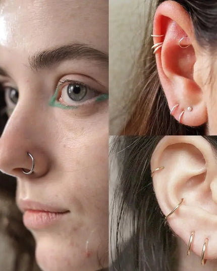 18G  316L Surgical Steel Nose Ring Hoop, Cartilage Hoop Earrings for Women Men  Piercing Jewelry 6mm/8mm/10mm/12mm