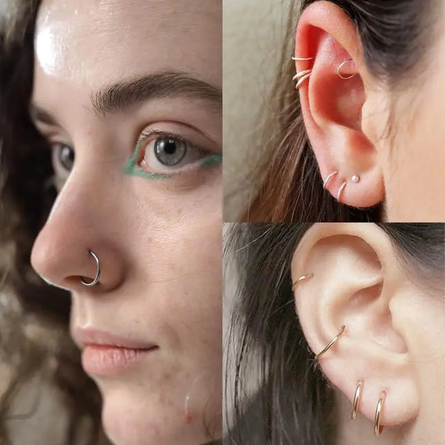 18G  316L Surgical Steel Nose Ring Hoop, Cartilage Hoop Earrings for Women Men  Piercing Jewelry 6mm/8mm/10mm/12mm