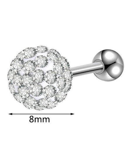 Crystal Ball Earrings Surgical Steel Ear Plugs Eyebrow Piercings Women's Ear Studs Cartilage Tragus Helix Piercing Lip