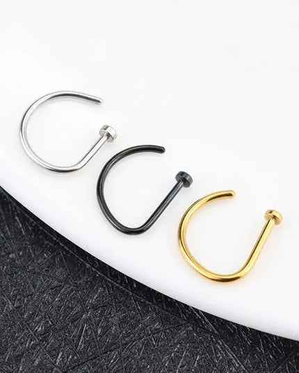 Fake Nose Ring Hoop Lip Labret Ring for Women Non Pierce Hoop Nose Ring  Septum Hoop  Ring Tragus Rook Ring Non Piercing Jewelry
