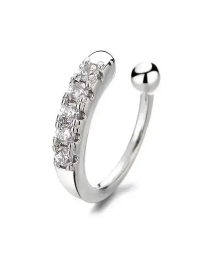 Non Piercing Nose Ring Cuff Sparkling Cubic Zirconia 2 Color Options Lightweight Comfortable Nose Jewelry for Concert Outfits