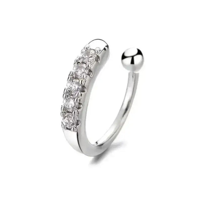 Non Piercing Nose Ring Cuff Sparkling Cubic Zirconia 2 Color Options Lightweight Comfortable Nose Jewelry for Concert Outfits