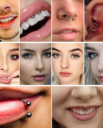 Hinged Nose Ring Hoop Septum Hoop  Ring Tragus Rook Ring Piercing Jewelry Lip Labret Ring Clicker Cartilage Earrings Women Gift