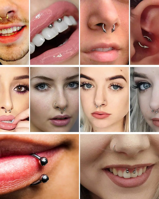 Hinged Nose Ring Hoop Septum Hoop  Ring Tragus Rook Ring Piercing Jewelry Lip Labret Ring Clicker Cartilage Earrings Women Gift