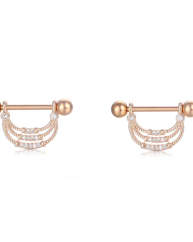 Sexy Nipple Ring Stainless Steel Zircon U Shape Barbell Nipple Studs Piercing Helix Piercing Body Papillary nail Jewelry