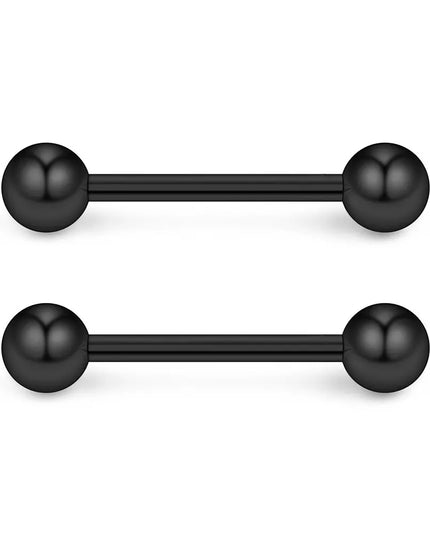 2Pcs 14G Surgical Steel Tongue Ring Nipple Shield Barbell Ring Bar Nipplerings Body Piercing Jewelry for Women Men 14/16/18mm