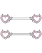 2811-PK / Nipple Rings / body|Heart