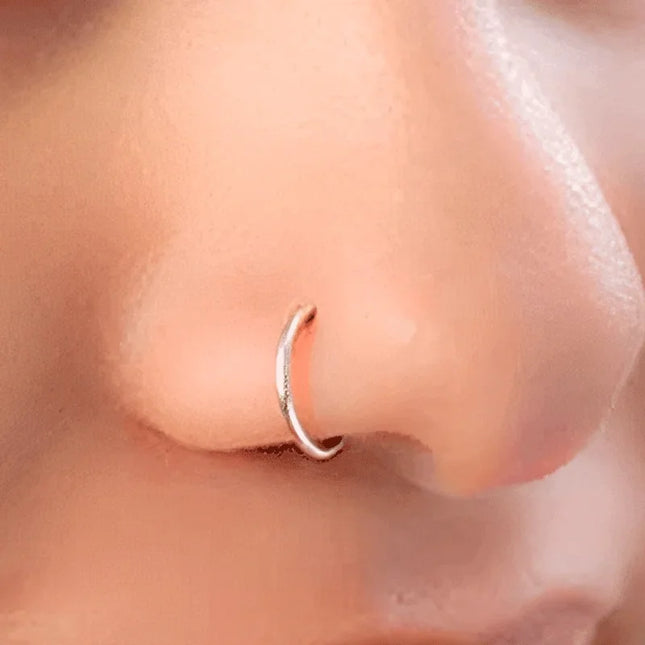 1/2pcs Nose Ring Clips Septum Ring Hoop Cartilage Tragus Helix Small Piercing Nose Rings  For Women Body Jewelry Accessories