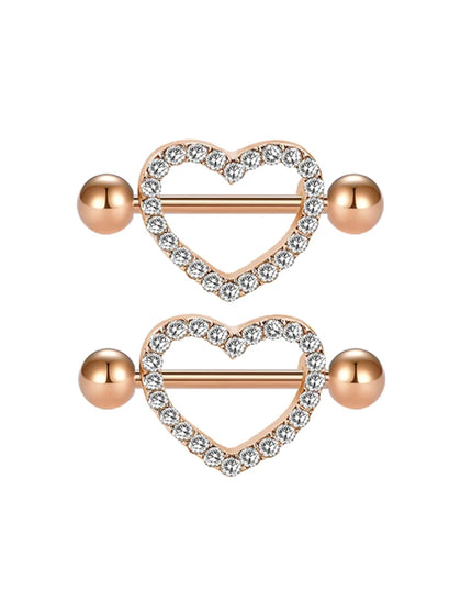 1Pair Heart Shaped Nipple Rings Piercing Jewelry for Women Sexy Clips Stianless Steel Nipple Ring Clamps Pierced Body Jewelry