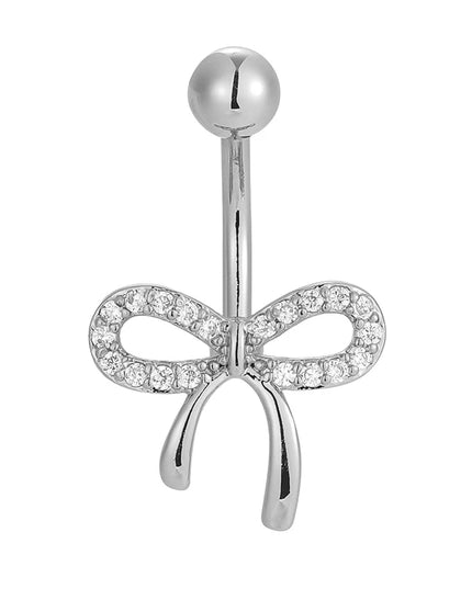 1PC 14G Surgical Steel Belly Button Rings Bow Butterfly Snake Cubic Zirconia Belly Button Barb Ombligo Piercing Jewelry