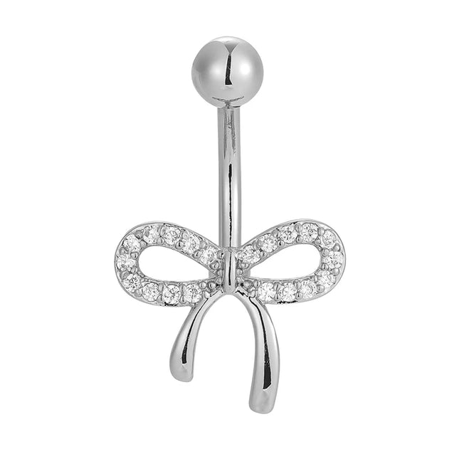 1PC 14G Surgical Steel Belly Button Rings Bow Butterfly Snake Cubic Zirconia Belly Button Barb Ombligo Piercing Jewelry
